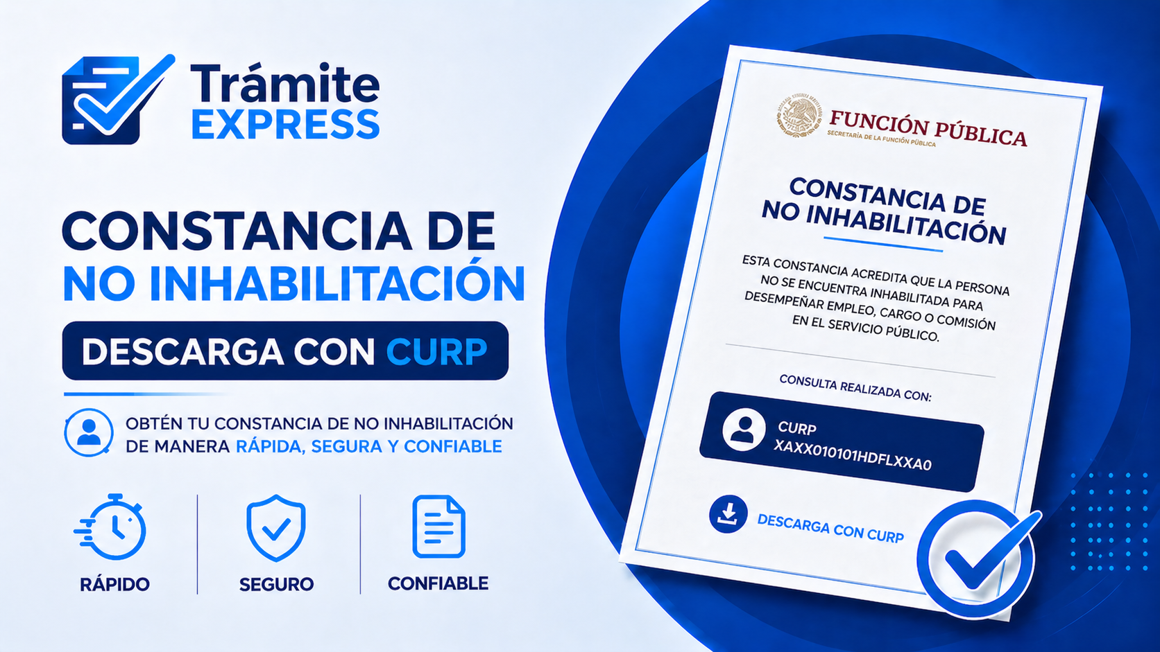 Constancia de NO INHABILITACION / Descarga con CURP
